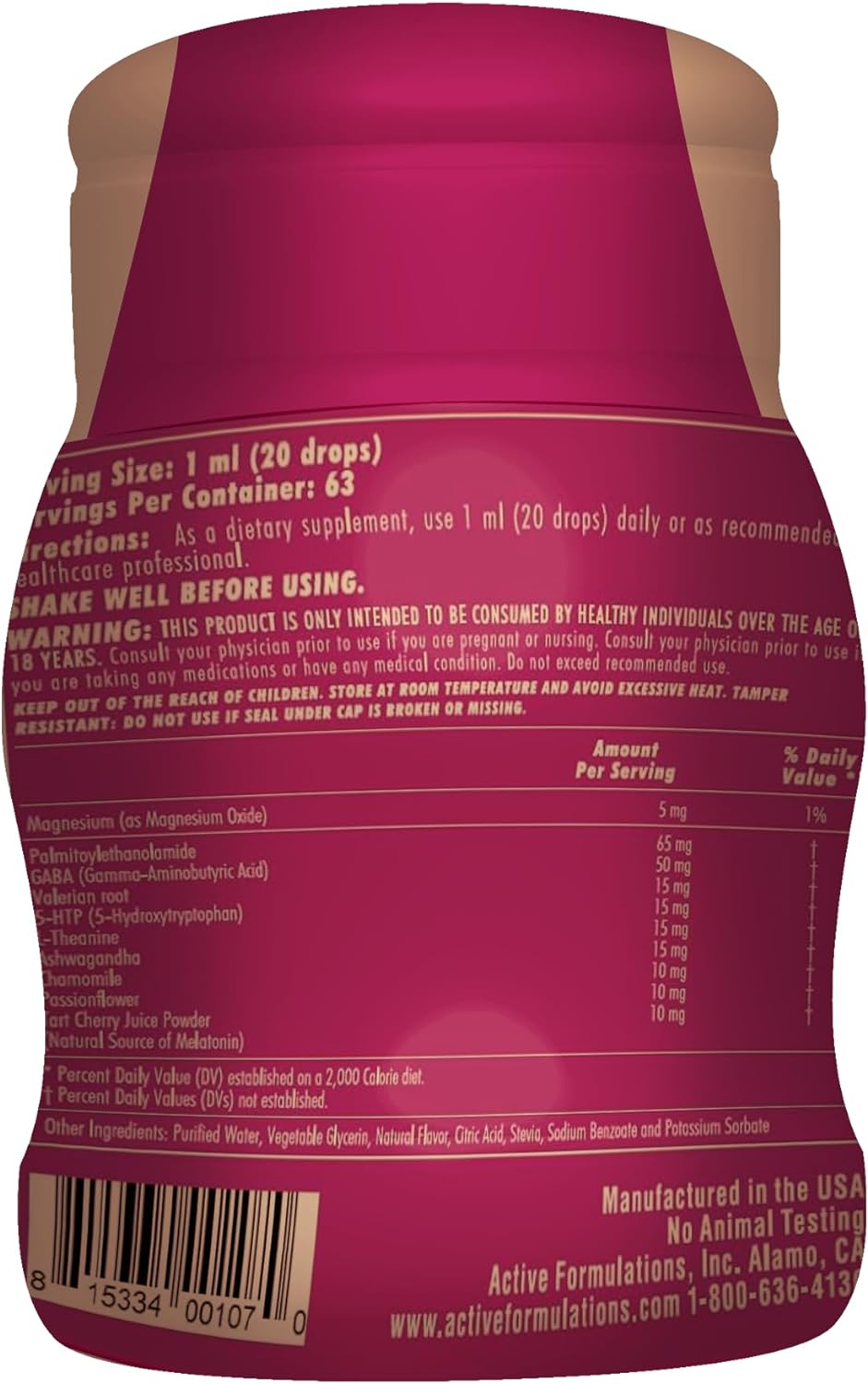 Active 10 Night Time Sleep Aid and Anti-Inflammation Water Drops, Enhancing and Soothing for Restful Nights - Cherry Juice, Natural Ingredients - 2.13 Fl Oz