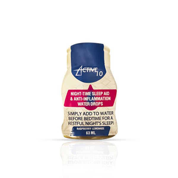 Active 10 Night Time Sleep Aid and Anti-Inflammation Water Drops, Enhancing and Soothing for Restful Nights - Cherry Juice, Natural Ingredients - 2.13 Fl Oz