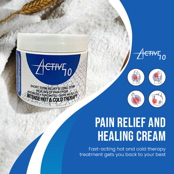 Active 10 Pain Relief Cream - Swift and Natural Ache Relief with Arnica, Menthol - Fast-Acting Formula for Muscles and Joints - Ideal for Daily Comfort