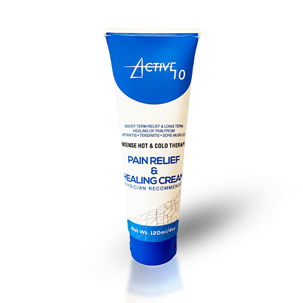 Active 10 Pain Relief and Healing Cream 4oz Tube - Natural Organic Formula for Muscle, Joint, Back, Knee Ache - Advanced Deep Muscle Support, Non-Staining Menthol - Crafted by Renowned US Chemist
