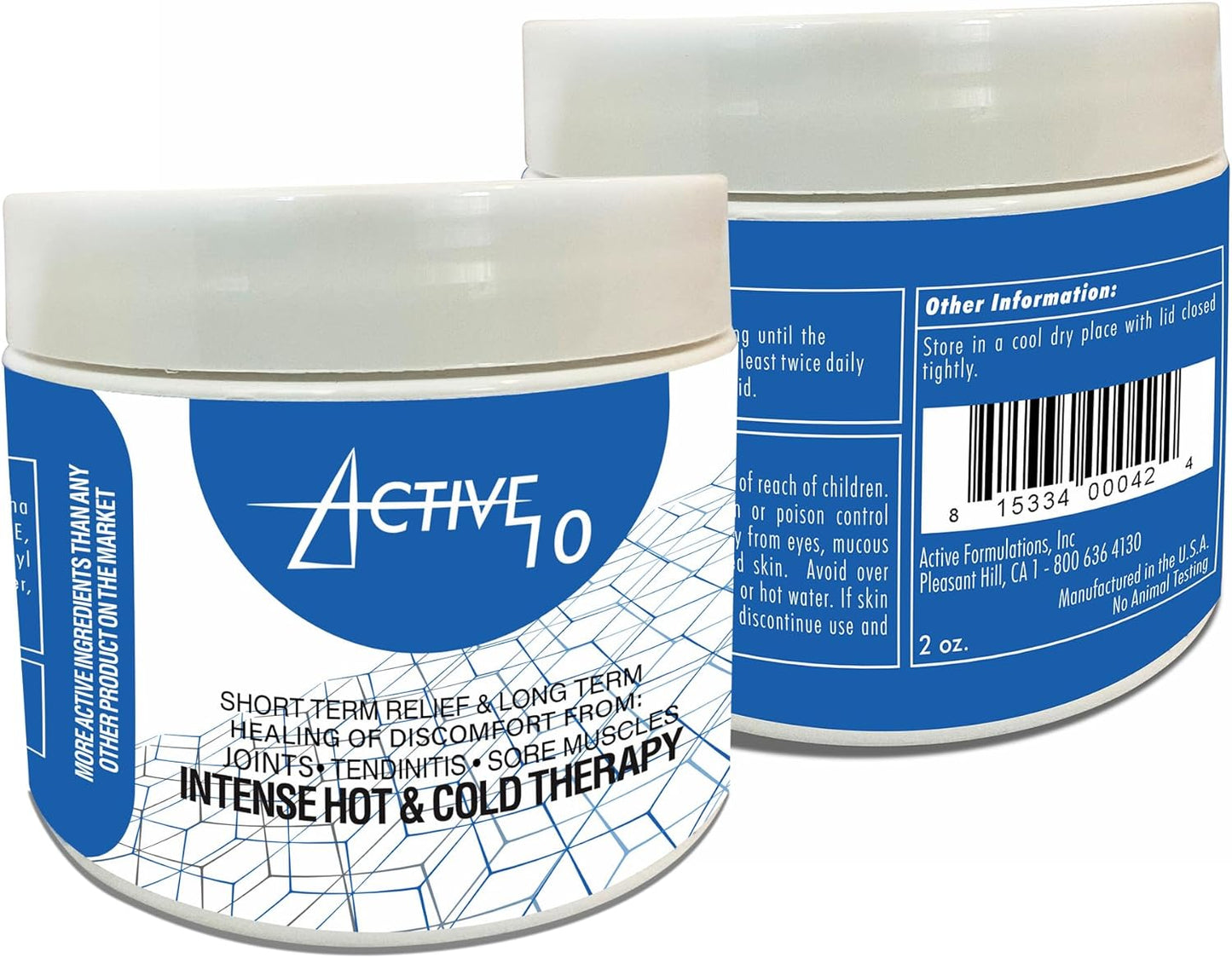 Active 10 Pain Relief Cream - Swift and Natural Ache Relief with Arnica, Menthol - Fast-Acting Formula for Muscles and Joints - Ideal for Daily Comfort